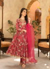 OC 218 Heavy Faux Georgette With Embroidery Sequence Work Gown With Pant Dupaatta Online Wholesale